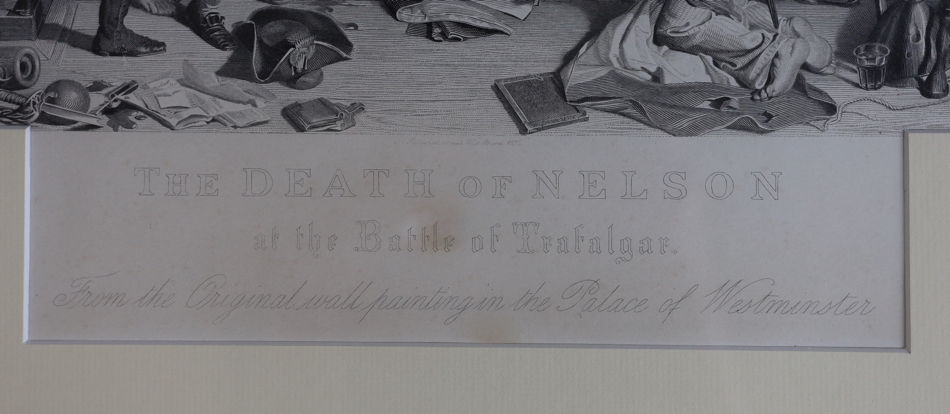 Stocks & Sharpe after Daniel Maclise R.A. (1806-1870), pair of line engravings, 'The meeting of Wellington and Blücher at La Belle Alliance on the field of Waterloo' and 'The Death of Nelson on the Victory, Battle of Tra